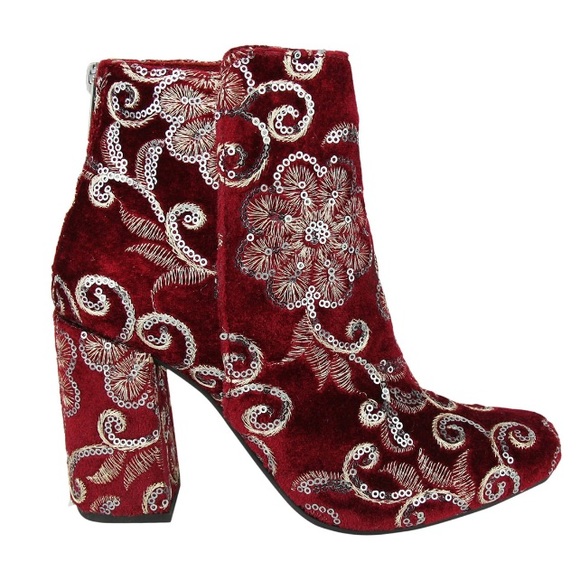 🍃💕NIB Naughty Monkey Sequin Velvet Bootie - Picture 3 of 8